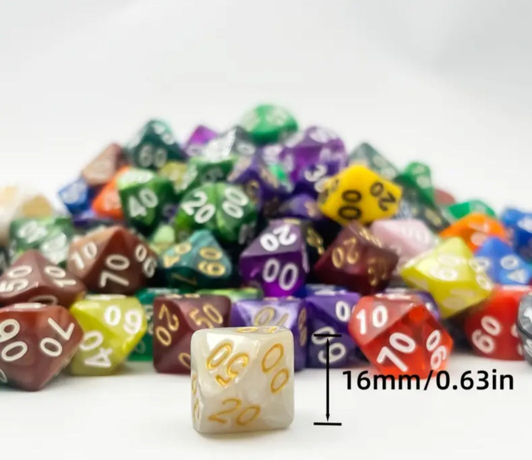 Dado de diez caras 00-90 (decenas)