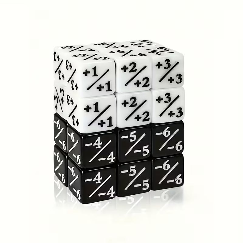 Dado Marker (-6/-6 - -1/-1) Blanco y Negro
