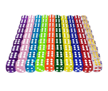 Dados de 6 caras translúcidos