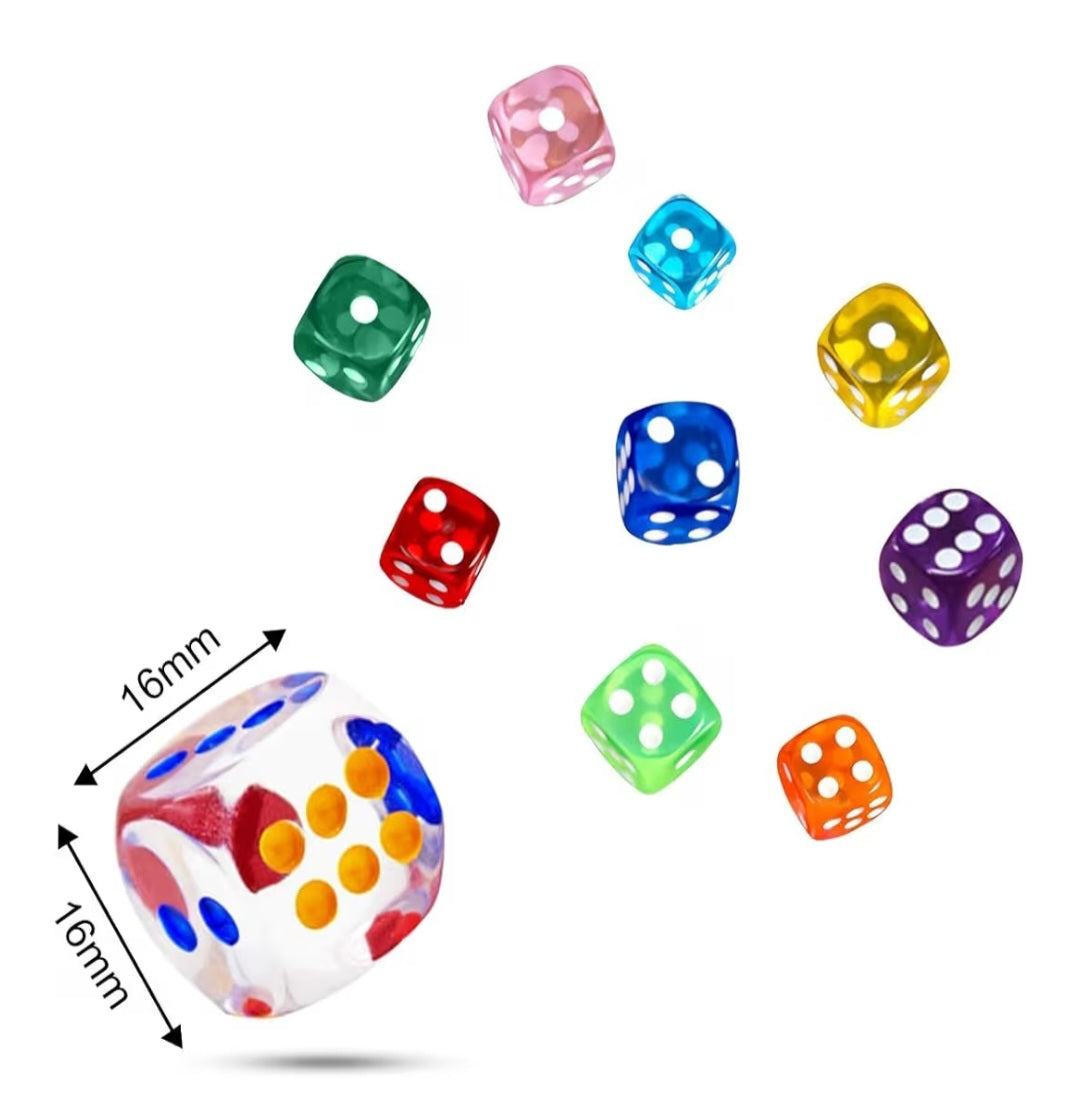 Dados de 6 caras translúcidos
